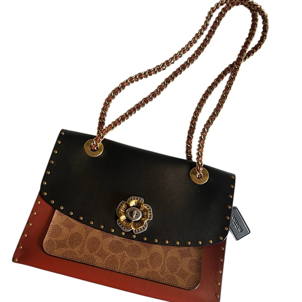 Parker Leather crossbody bag Coach Multicolored in leather